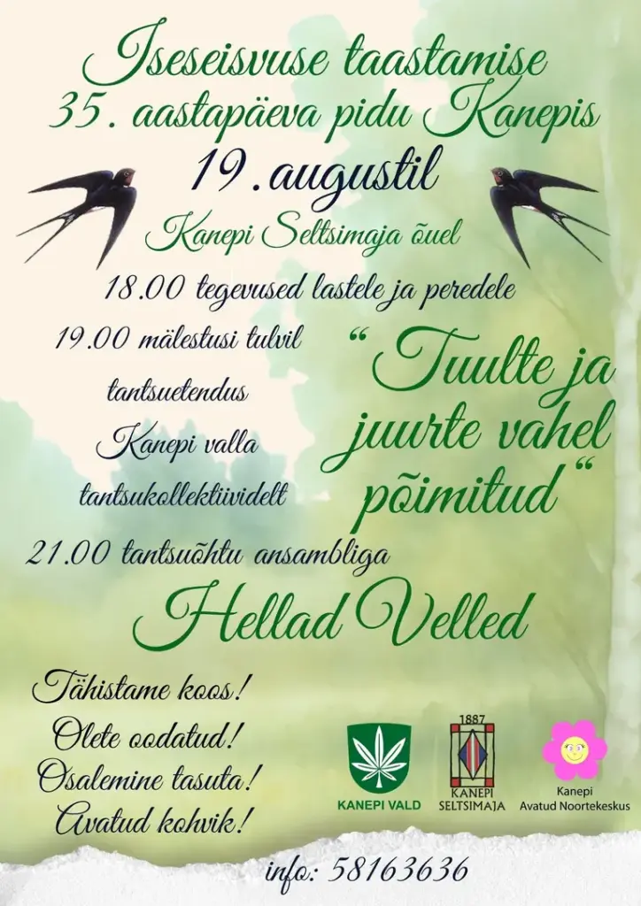 Kanepis peetakse 19. augustil tasuta taasiseseisvumispidu