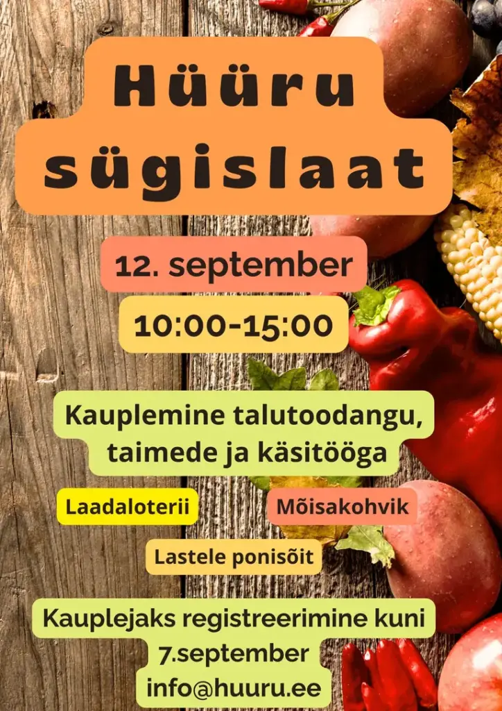 Hüüru sügislaat Saue vallas: 12. septembril tasuta